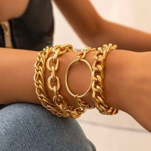 4 pc set. Gold layered bracelets.